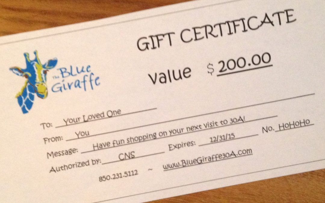 Gift Certificates for the Holiday